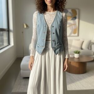 Denim Button-Up Vest